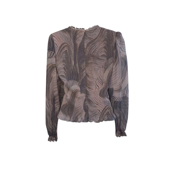 Truth By Republic Womens Long Sleeve Blouse With Artistic Design S/P - Picture 2 of 7